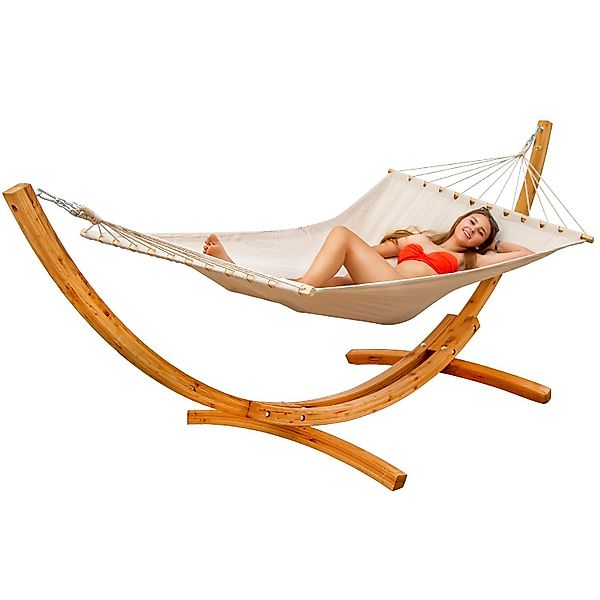 AMANKA Hängematte mit Gestell aus Holz günstig online kaufen