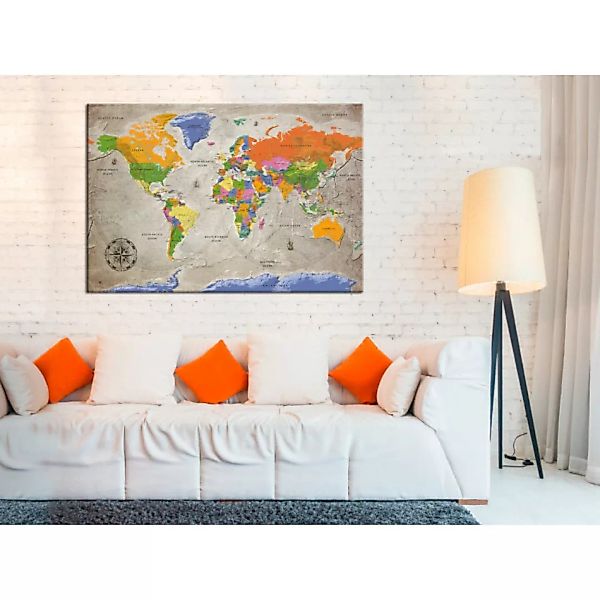 Wandbild World Map: Retro Style XXL günstig online kaufen
