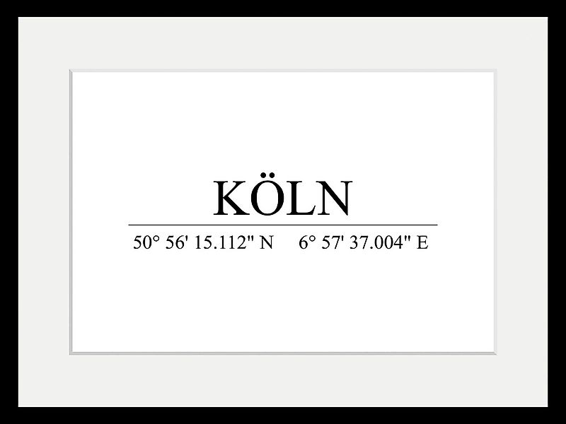 queence Bild »KÖLN«, Städte-Schriftzug-Deutschland-Stadt-Köln-Schwarz-Weiß, günstig online kaufen
