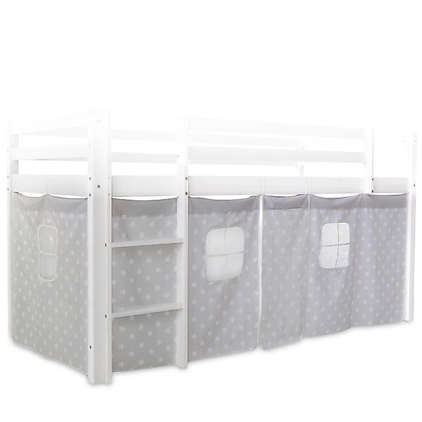 Homestyle4u Bettvorhang in Grau für Kinderhochbett 1877 günstig online kaufen