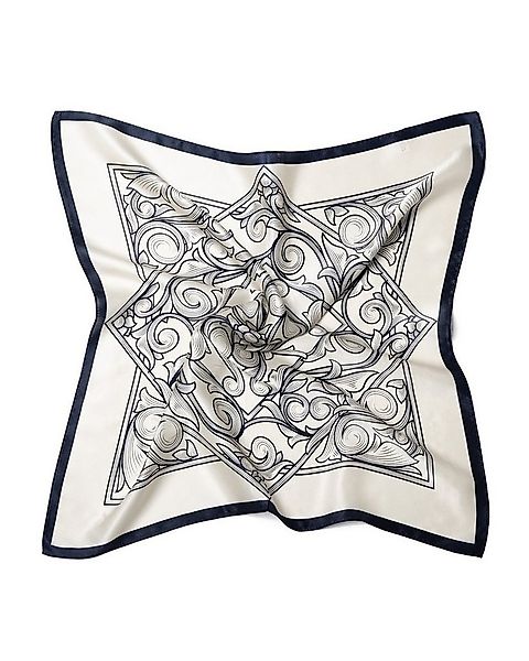 MayTree Seidentuch quadratisch Floral 53x53 dunkelblau weiss, (Stück), 100% günstig online kaufen