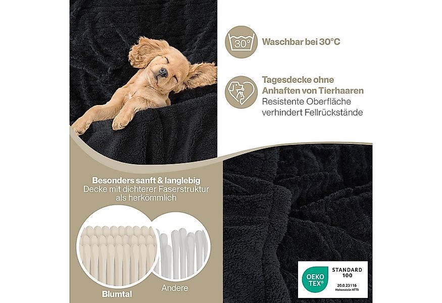 Wohndecke Oeko-TEX zertifizierte waschbare Wohn- & Kuscheldecke, Blumtal, m günstig online kaufen