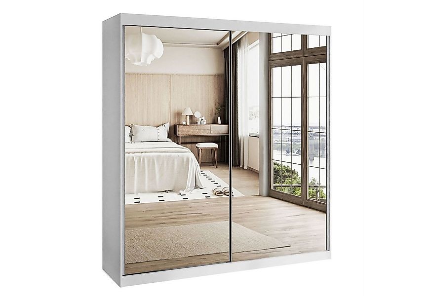 Lookway Kleiderschrank BASTER III mit Spiegeln Schiebeschrank Weiß günstig online kaufen