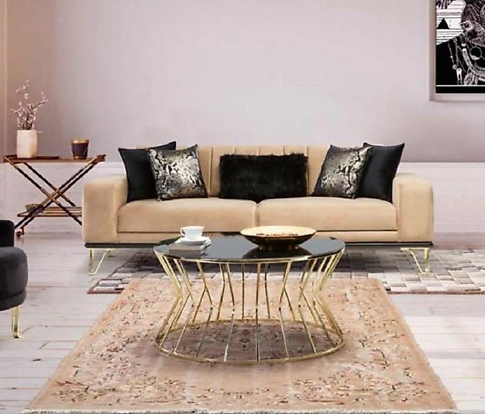JVmoebel 3-Sitzer Moderner Dreisitzer Sofa 3 Sitzer Textil Beige Couch Neu günstig online kaufen