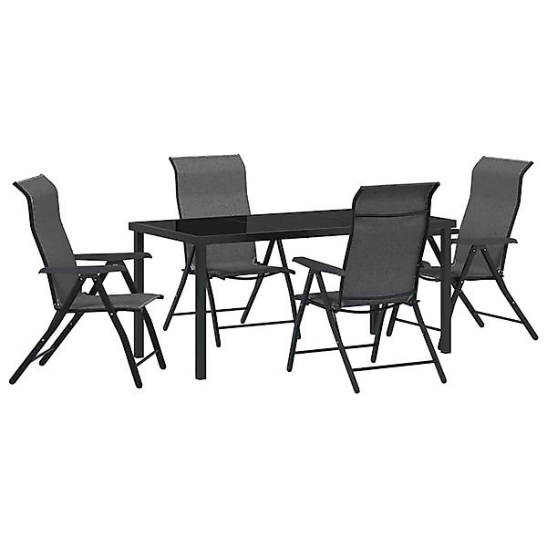 vidaXL Garten Essgruppe Höhenverstellbar 5-Tlg Grau Poly Rattan 3379278 günstig online kaufen