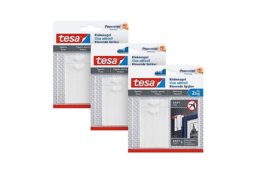 tesa Klebehaken tesa Klebenagel für Tapeten und Putz 2kg Halteleistung pro günstig online kaufen