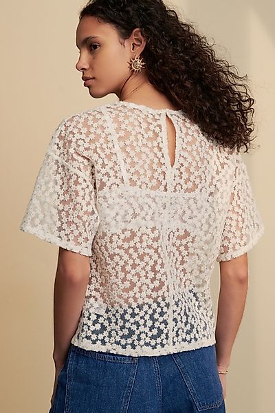 Next T-Shirt Kurzärmeliges, kastiges Mesh-Top mit günstig online kaufen
