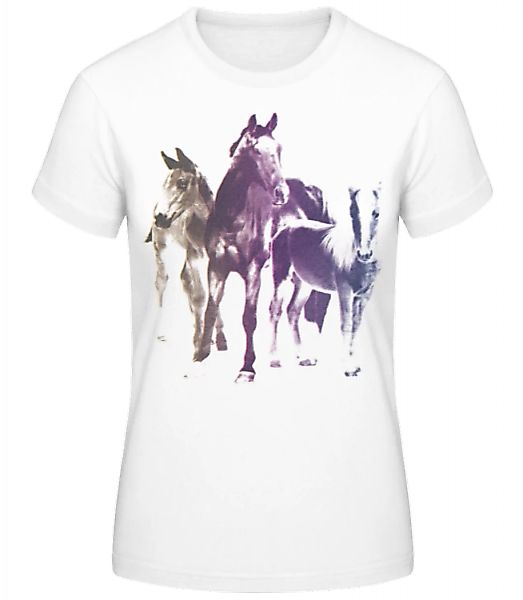Polaroid Pferde · Frauen Basic T-Shirt günstig online kaufen
