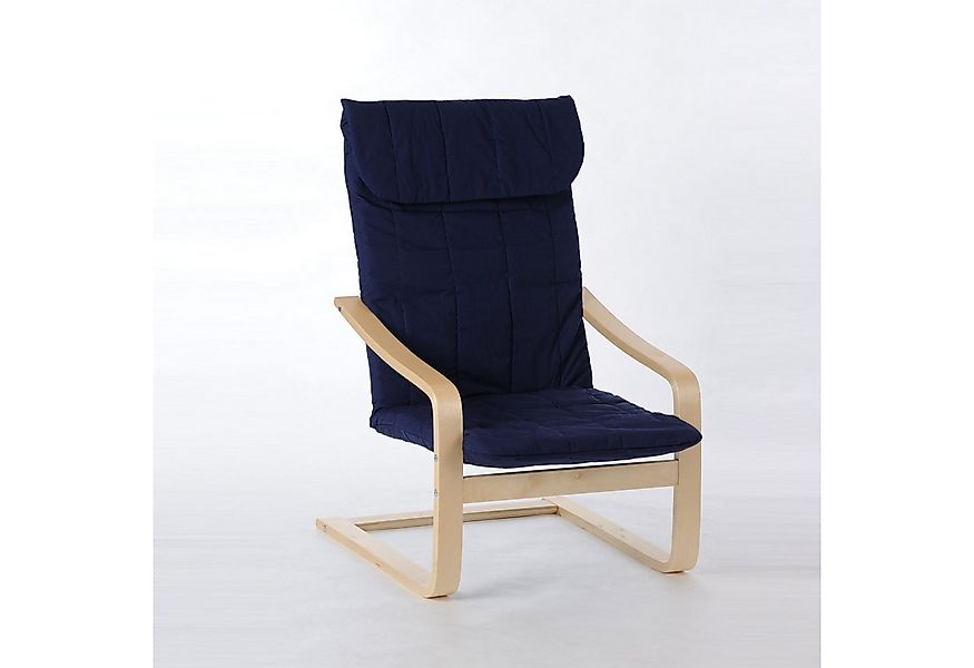 Möbel Akut Sessel Schwingsessel Siesta Gestell Birke Schichtholz Bezug blau günstig online kaufen
