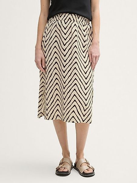 TOM TAILOR Sommerrock High Waist Midi-Rock mit Leinenanteil günstig online kaufen