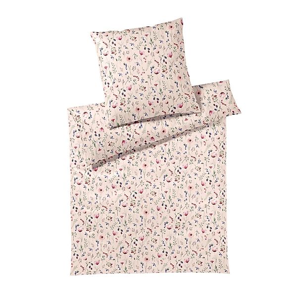 Elegante Interlock Jersey Bettwäsche Sorbet 3614-11 Blume Rose 135x200 günstig online kaufen