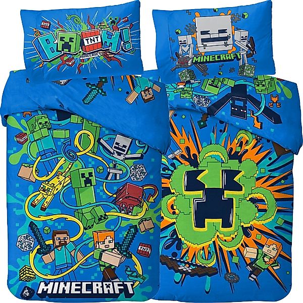 BERONAGE Wendebettwäsche Minecraft Bettwäsche Slurp Blast günstig online kaufen