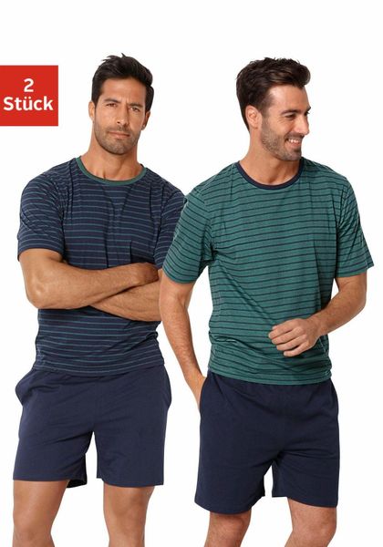 le jogger Pyjama 2 Stück, 4 Stk. tlg., Schlafanzug im Streifendesign günstig online kaufen