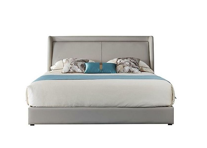 JVmoebel Bett Polster Doppel Hotel Betten Schlaf Zimmer Leder 180x200cm Gra günstig online kaufen