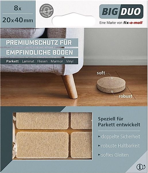 ELC Filzgleiter Parkettgleiter BIGDUO kleb. 40x20mm günstig online kaufen