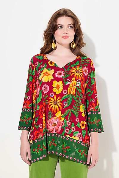 Ulla Popken T-Shirt Shirt Landhausdruck A-Linie günstig online kaufen