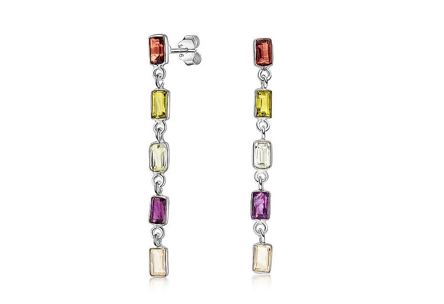 Materia Paar Ohrstecker Silber Edelsteine bunt Granat Amethyst Topas Perido günstig online kaufen