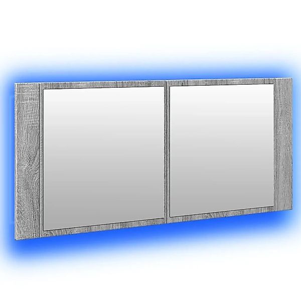vidaXL LED-Spiegelschrank Grau Sonoma 100x12x45 cm 834960 günstig online kaufen