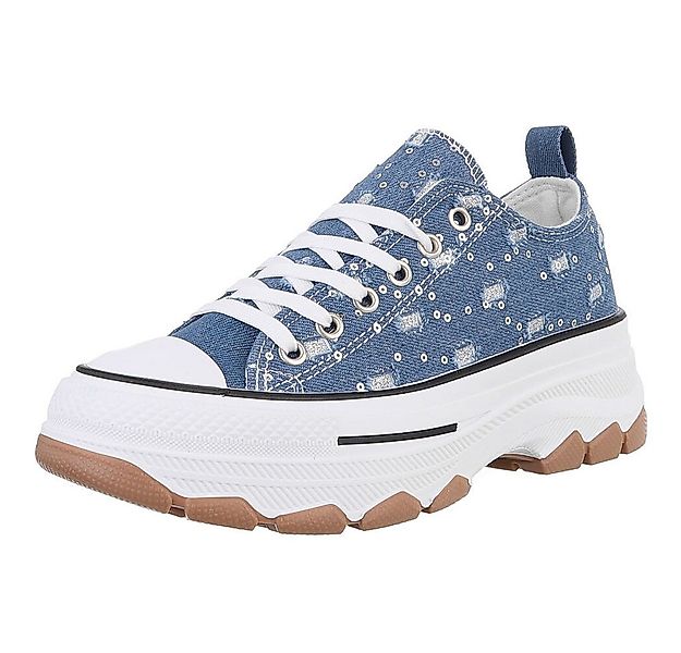 Ital-Design Damen Low-Top Freizeit Sneaker (88930400) Keilabsatz/Wedge Snea günstig online kaufen