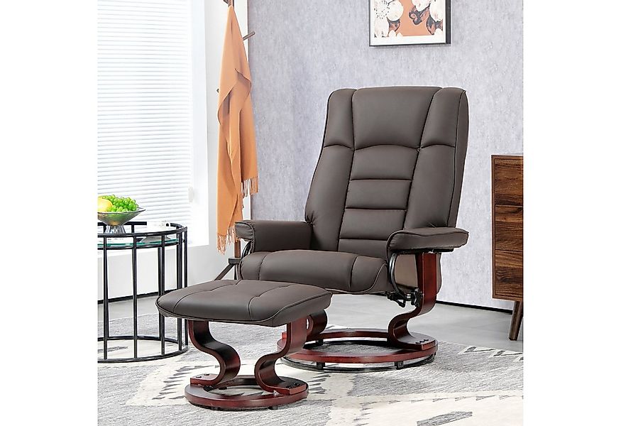 HOMCOM Polsterstuhl mit Hocker (TV-Sessel mit Holzrahmen, 2 St), bis 150 kg günstig online kaufen