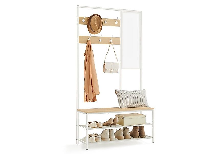 VASAGLE Garderobenständer Garderobe, mit 7 Haken, Spiegel, 35 x 98 x 180 cm günstig online kaufen
