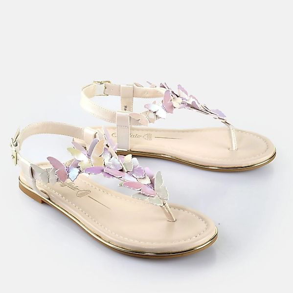Buffalo Buffalo Capri Butterfly Zehentrenner Weiß günstig online kaufen