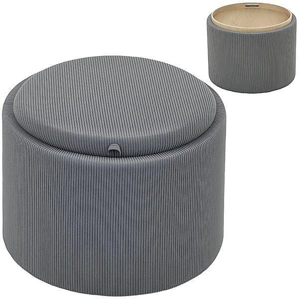 HOMCOM Sitzhocker mit Stauraum Hocker Polyester 56 x 56 x 42 cm Grau günstig online kaufen