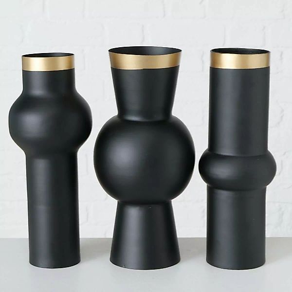 Boltze Vasen Varnjo Vase Eisen schwarz sortiert 30 cm (1 Stück) (schwarz) günstig online kaufen