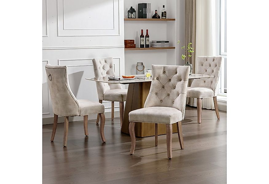 Flieks Esszimmerstuhl (Set, 4 St), 4er Set Polsterstuhl mit Rückenlehne Woh günstig online kaufen