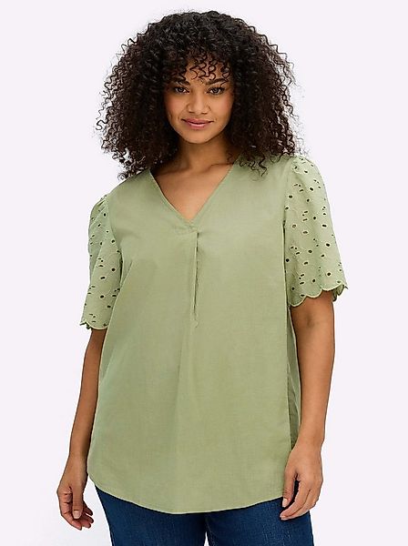 Sheego Klassische Bluse Kurzarmbluse Kurzarm günstig online kaufen