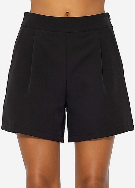 SASSYCLASSY Shorts Bundfalten Damen Shorts Elegante Hosen Damen Kurz Schwar günstig online kaufen