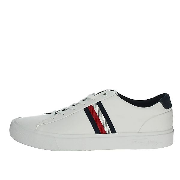Tommy Hilfiger – Corporate – Ledersneaker mit seitlichem Logo in Weiß günstig online kaufen