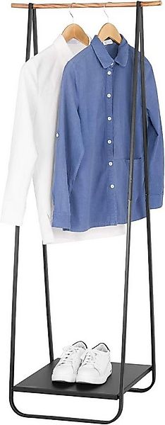 Woltu Kleiderständer, Kleiderständer mit Metallablagen für Schuhe Schwarz günstig online kaufen
