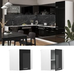 Vicco Eckhängeschrank R-Line, Schwarz Hochglanz/Weiß, 57 günstig online kaufen