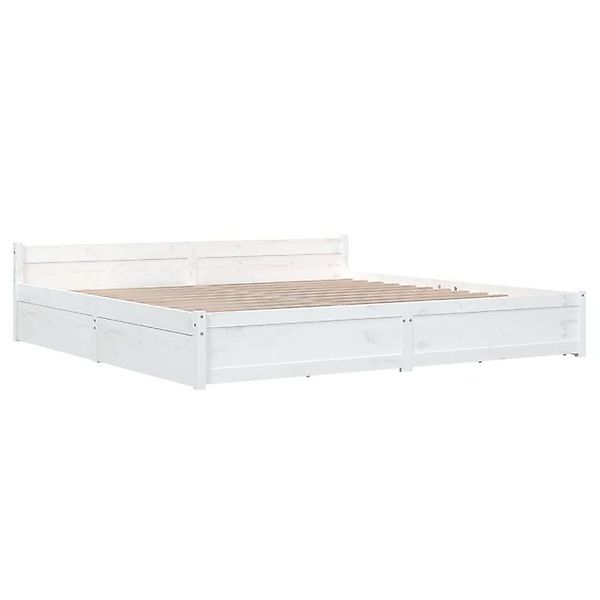 vidaXL Bettgestell Bett mit Schubladen Weiß 200x200 cm Bettgestell Bettrahm günstig online kaufen