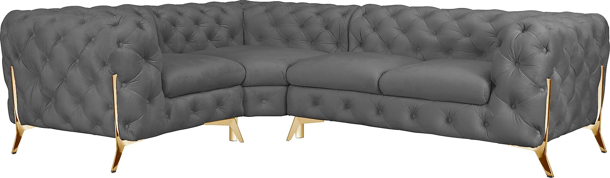 Home affaire Chesterfield-Sofa »Amaury L-Form« moderne Chersterfield-Optik, günstig online kaufen