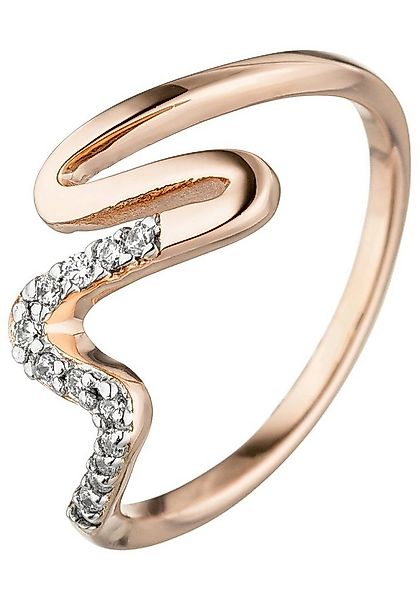 JOBO Fingerring, 925 Silber roségold vergoldet mit Zirkonia günstig online kaufen