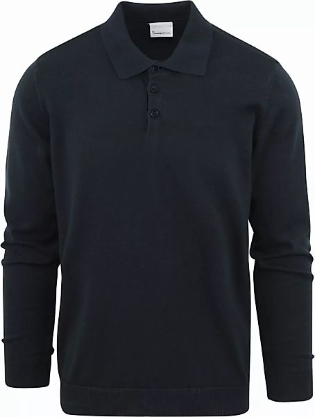 KnowledgeCotton Apparel Langärmeliges Poloshirt Navy - Größe XL günstig online kaufen