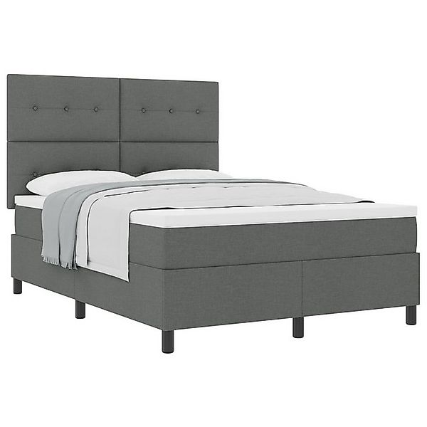 vidaXL Bett Boxspringbett mit Matratze Dunkelgrau 160x200 cm Stoff (1-tlg) günstig online kaufen