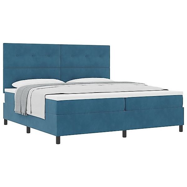 vidaXL Bett Boxspringbett mit Matratze Dunkelblau 200x200 cm Samt (1-tlg) günstig online kaufen