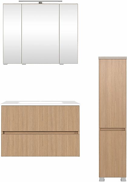 welltime Badmöbel-Set "EIXO, Set aus Spiegelschrank, Waschtisch und Midisch günstig online kaufen