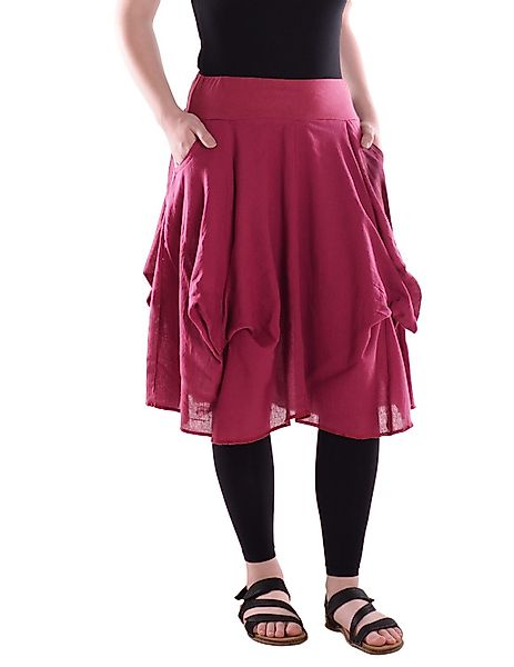 Vishes Sommerrock Damen knielanger Rock Baumwolle günstig online kaufen