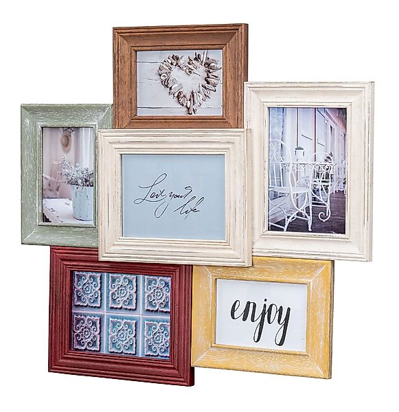 Levandeo® Bilderrahmen Collage, Fotorahmen Antik Collage günstig online kaufen