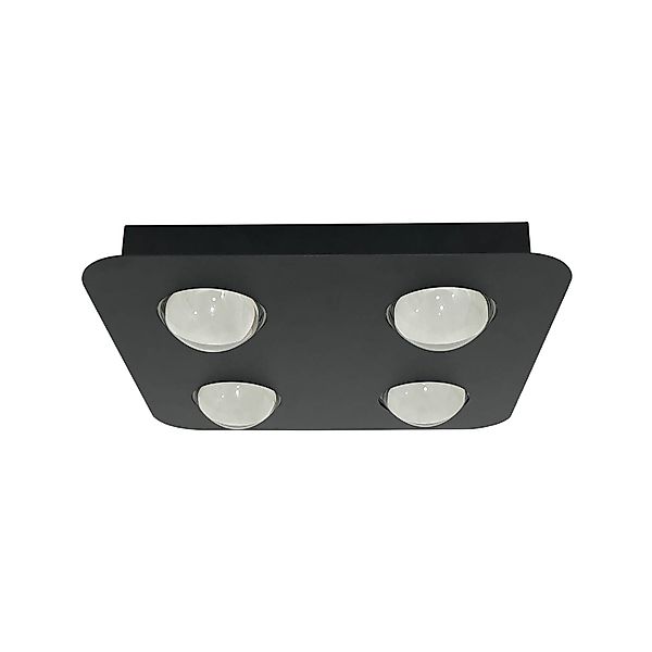 Lindby Deckenleuchte Jyla, schwarz, 4.200 K, 4-flg., Linse günstig online kaufen