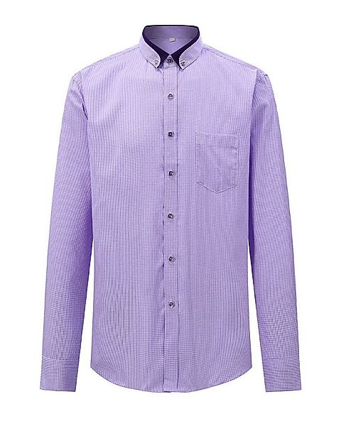 Allthemen Businesshemd Herren Slim Fit Langarmhemd karierter Herrenhemd mit günstig online kaufen