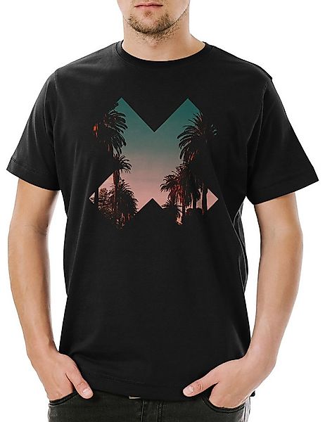 Urban Backwoods Print-Shirt California Palm Cross Herren T-Shirt LA Kalifor günstig online kaufen