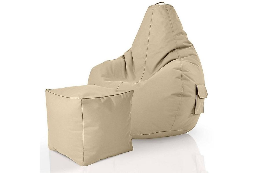 Green Bean Sitzsack Cozy+Cube (2er Set Sitzsack + Hocker - fertig befüllt - günstig online kaufen