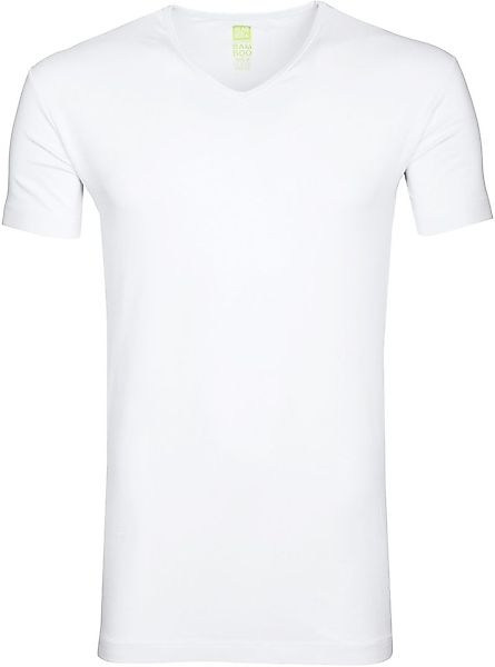 Alan Red Bamboo T-shirt V-Ausschnitt Weiß - Größe L günstig online kaufen