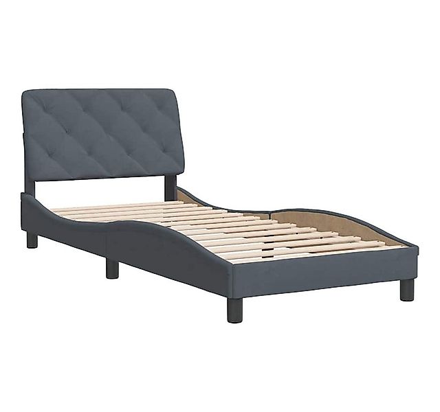 vidaXL Bett Bettgestell ohne Matratze Dunkelgrau 90x190 cm Samt günstig online kaufen