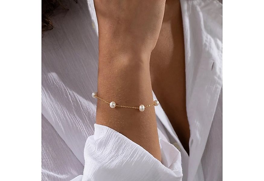 GOLDEN Perlenarmband 14K Vergoldete Süßwasserperle Armband, Minimalistische günstig online kaufen